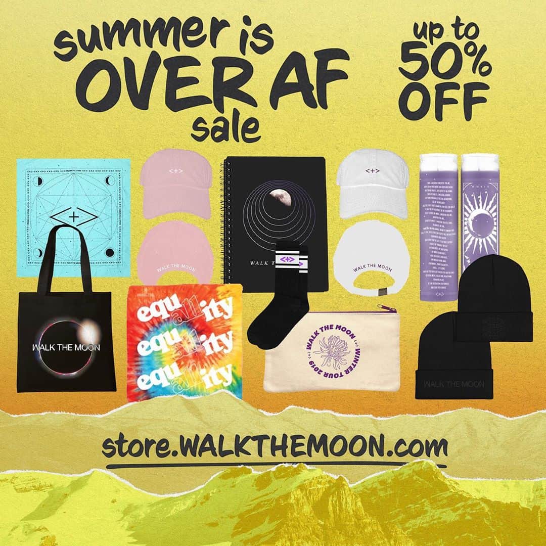 ウォーク・ザ・ムーンさんのインスタグラム写真 - (ウォーク・ザ・ムーンInstagram)「the SUMMER IS OVER AF SALE is on at store.walkthemoon.com/sale. tons of stuff on sale, up to 50% off, only through sunday. get it before it's gone. love you.」10月23日 7時56分 - walkthemoon