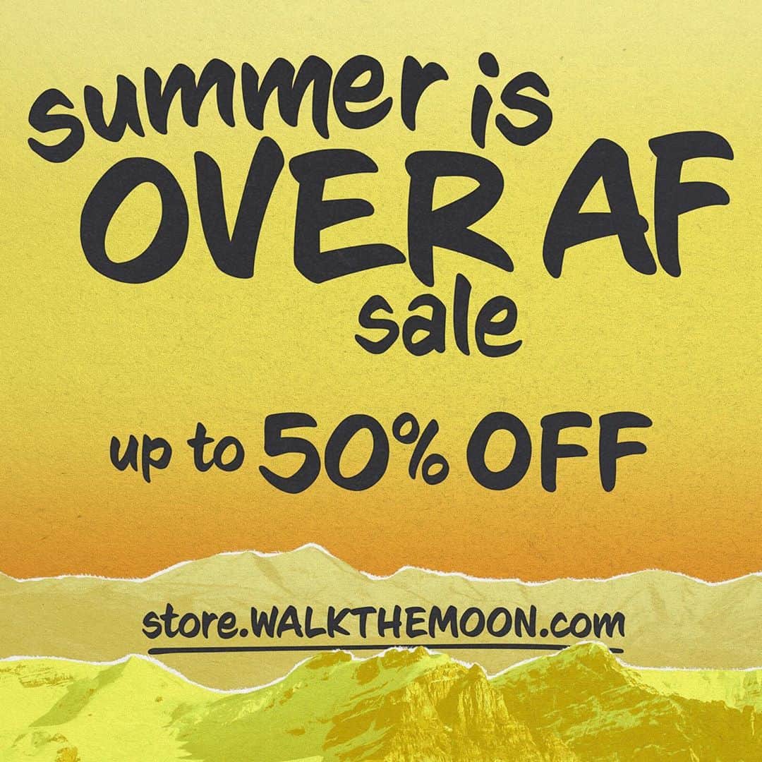 ウォーク・ザ・ムーンさんのインスタグラム写真 - (ウォーク・ザ・ムーンInstagram)「the SUMMER IS OVER AF SALE is on at store.walkthemoon.com/sale. tons of stuff on sale, up to 50% off, only through sunday. get it before it's gone. love you.」10月23日 7時56分 - walkthemoon