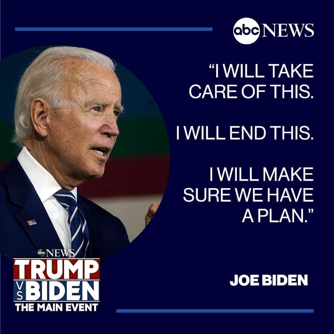 Good Morning Americaさんのインスタグラム写真 - (Good Morning AmericaInstagram)「In the last presidential debate, former VP Joe #Biden says he “will make sure we have a plan” against COVID-19, which has surpassed 220,000 deaths in the U.S. LINK IN BIO FOR LIVE UPDATES. #debates2020」10月23日 10時23分 - goodmorningamerica
