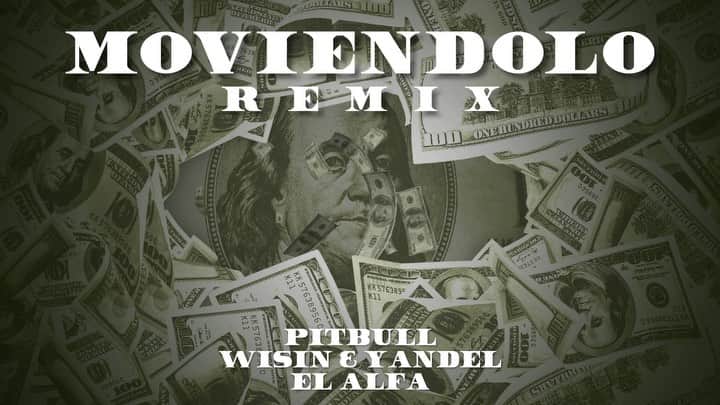 ピットブルのインスタグラム：「Surprise remix of “Moviéndolo” is out now! We made it rain performing last night at the @latinbillboards with @wisin @yandel @elalfaeljefe. 💵 💵 💵 Dale! Link in bio. #moviéndolo」