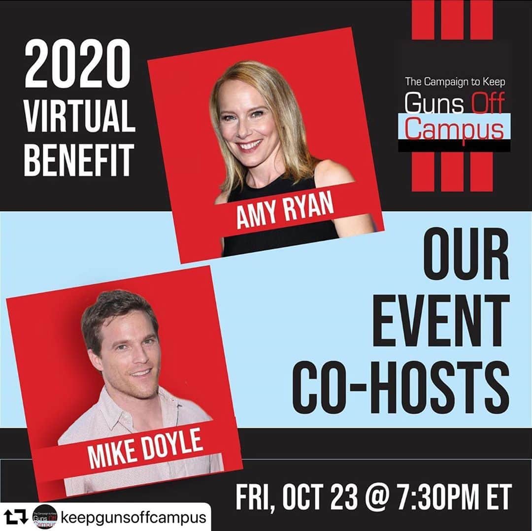 マイケル・ドイルのインスタグラム：「Tonight! Keeping guns off campus seems like a no-brainer, right? We need your help! With appearances by @itsmelauralinney @butlerharner Joan Baez, Miriam Shor, Ben Sinclair and more   #repost @keepgunsoffcampus ・・・ Tonight’s the night! Join hosts Amy Ryan and @themikedoyle to help support @keepgunsoffcampus Tickets still available -use the live link in the bio above . . .  #enough #gunsoffcampus #gunsense #gunviolence #gunviolenceinschools #fundraiser #safeschools #k12 #highereducation #gunfreeschools」