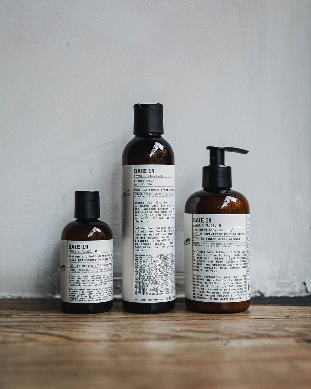 のインスタグラム：「Motivation to shower…Baie 19 Body Oil, Shower Gel, and Body Lotion. #whenyouneedmorethanedp #baie19」