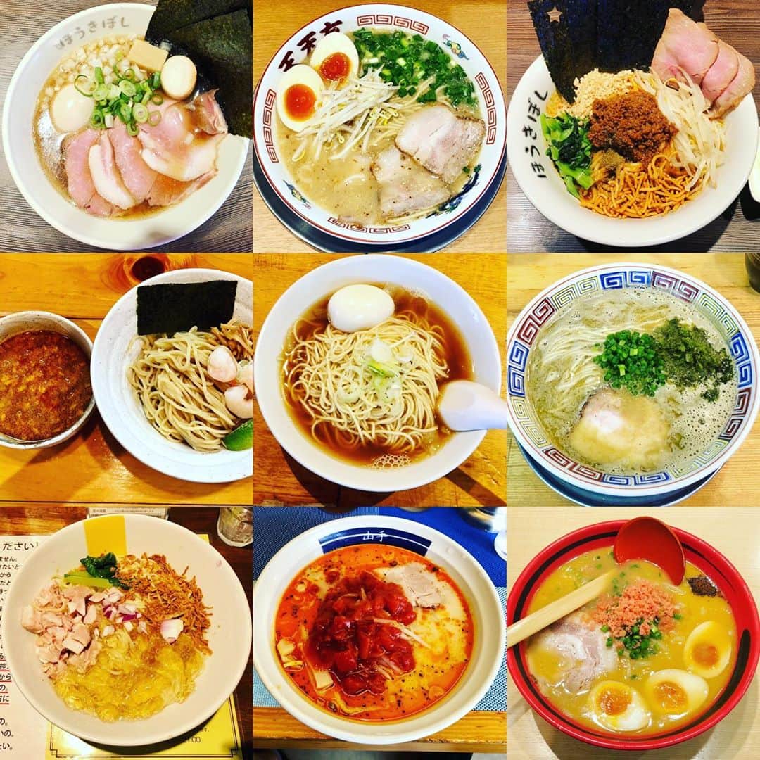 井上幸太郎のインスタグラム：「ラーメン辞めます。  や、グルテンフリーにしてみようかと…。腸活というやつです。 いつまで続けられるかわからないけど、ちょい頑張ってみようかと…。ストイックになり過ぎないよう会食と出された食事は例外で。  以下、素晴らしかった麺達。。。  赤羽 自家製麺ほうきぼし 特製煮干しラーメン 神田 天天有 ラーメン＋味玉 赤羽 自家製麺ほうきぼし 汁なし坦々麺 神田 麺や そめいよしの 濃厚海老味噌つけ麺 赤羽 自家製麺伊藤 比内鶏そば＋味玉 東十条 机上の空論 牡蠣蕎麦 神田 塩生姜らー麺専門店MANISH 冷たい塩生姜油そば 富ヶ谷 山手らーめん新館 トマトらーめん 八重洲 えびそば一幻 そのまま味噌＋味玉」