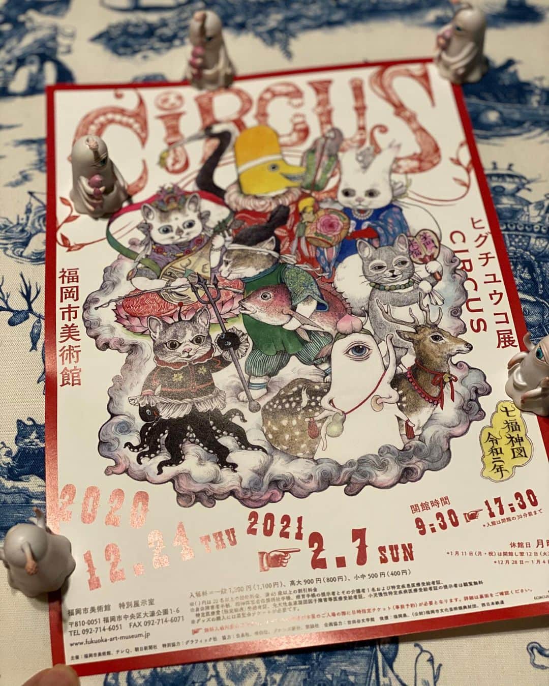 ヒグチユウコさんのインスタグラム写真 - (ヒグチユウコInstagram)「#ヒグチユウコ展circus #福岡市美術館 のチラシやポスターができてきました！  2020年12/24〜2021年2/7に開催します。 福岡の皆さまどうぞよろしくお願いします。  今回は福岡の福とお正月の福、 そしてこのコロナ渦においてたくさんのツライ状況におかれる方すべてに福が届きますように七福神にいたしました。 福禄寿をだれがやるかでだいぶ揉めました。 ひとつめちゃんが有力でしたが気持ち悪さで却下。 今回の展示では新しい　#今井昌代　さんの作品も！ おたのしみにー！」10月23日 17時38分 - yukohiguchi3