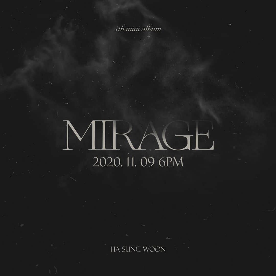 ハ・ソンウンさんのインスタグラム写真 - (ハ・ソンウンInstagram)「[☁] ⠀ HA SUNG WOON 4th MINI ALBUM ⠀ 'MIRAGE' ⠀ 2020.11.09  6PM (KST) RELEASE ⠀ #하성운  #HASUNGWOON #MIRAGE #COMEBACK」10月23日 18時00分 - official.hasungwoon