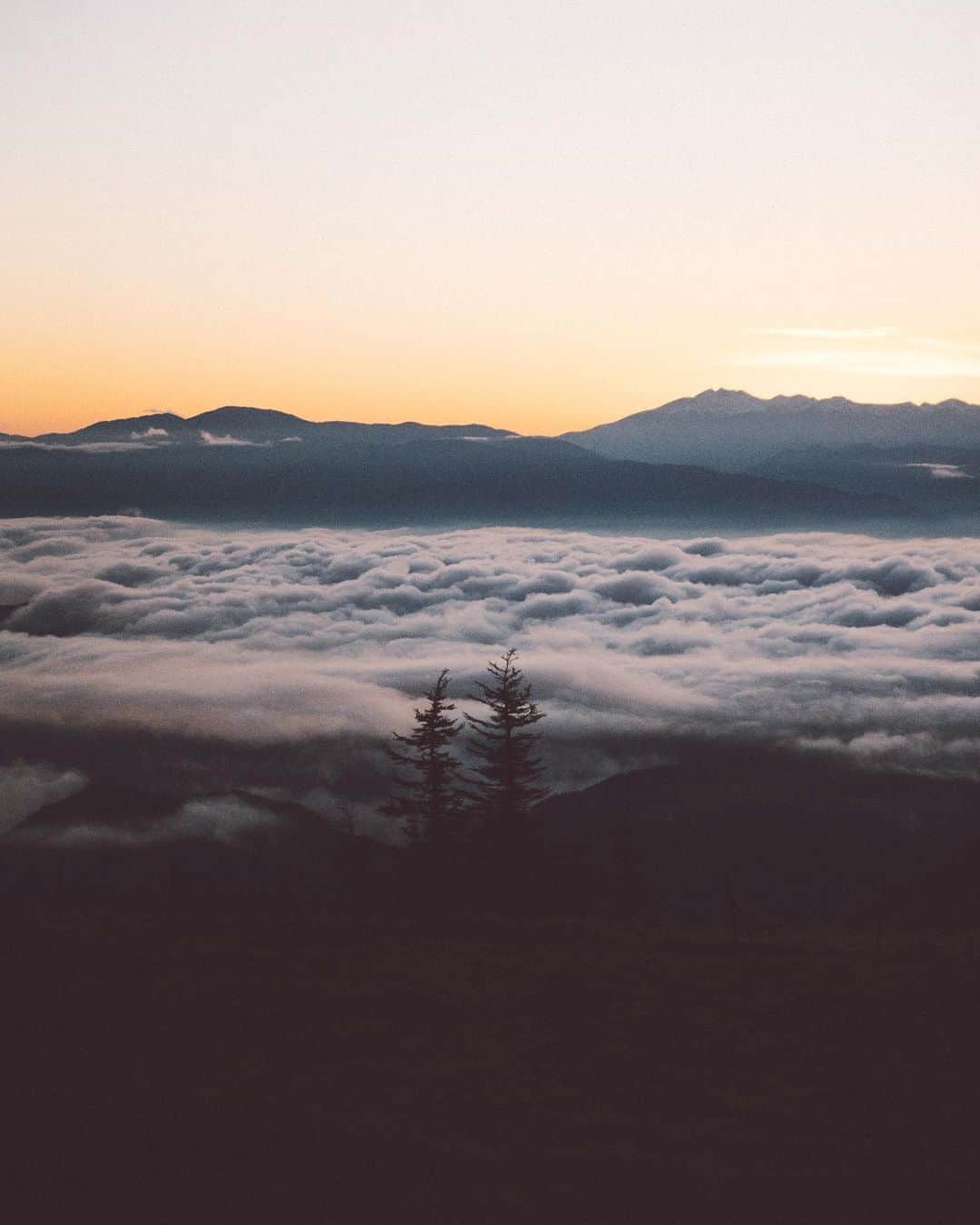 GENTAのインスタグラム：「The sea of clouds in the evening💭 I expected the sea of clouds to appear early in the morning. I had never seen a sea of clouds in the evening💭  夕刻の雲海💭 雲海は早朝に出るものだと思っていました。 夕刻に雲海を見たのは生まれて初めてでした。しかもこんなに見事な雲海を💭🤭」