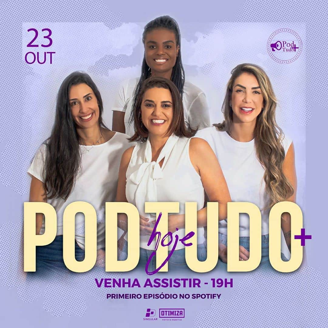 シェイラ・カストロのインスタグラム：「É agora! Que delícia!!! O primeiro episódio já está aí pra vcs!  https://podtudomais.com.br Link está na bio tb!!!  Gente, não estou me aguentando de felicidade que chegou a hora! Espero que gostem de ouvir assim como estamos gostando de gravar! Beijo no coração!!! #podtudomais #podcast #muitofeliz」