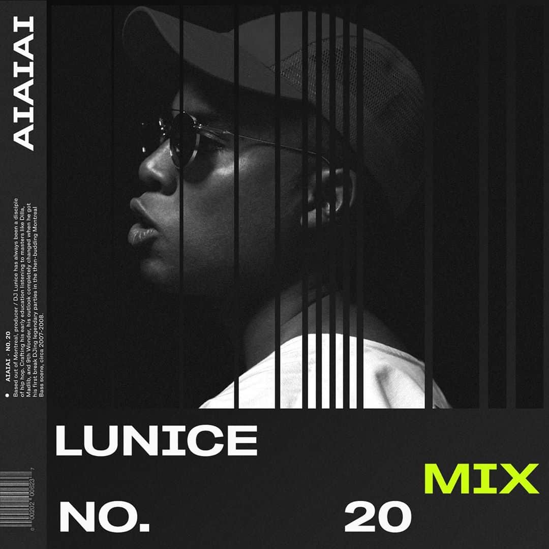 AIAIAIのインスタグラム：「Based out of Montreal, producer/DJ @lunice has always been a disciple of hip hop. Crafting his early education listening to masters like Dilla, Madlib, and 9th Wonder, his outlook completely changed when he got his first break DJing legendary parties, in the then-budding Montreal Bass scene, circa 2007-2008. We're happy to present Lunice for our 20th edition of our Mix series.  Tune in on aiaiai.audio, Soundcloud and Mixcloud for some hard hitting tunes!  Link in bio.」