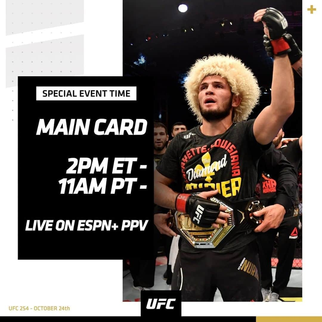 UFCさんのインスタグラム写真 - (UFCInstagram)「IMPORTANT: #UFC254 is at a special time this Saturday 🏆  Grab the PPV at the link in bio.  [ #InAbuDhabi  @VisitAbuDhabi ]」10月23日 23時05分 - ufc