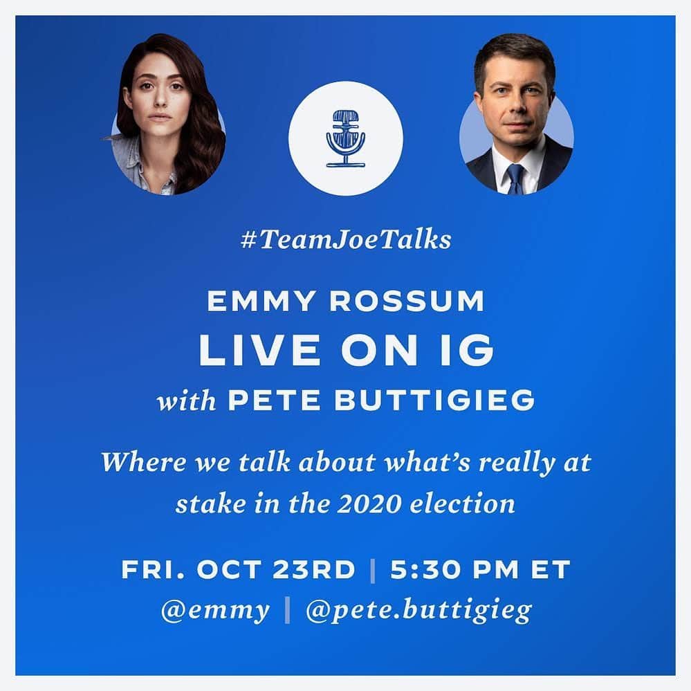 のインスタグラム：「Join us today on IG LIVE at 530PM EST @pete.buttigieg  #teamjoe #teamjoetalks」