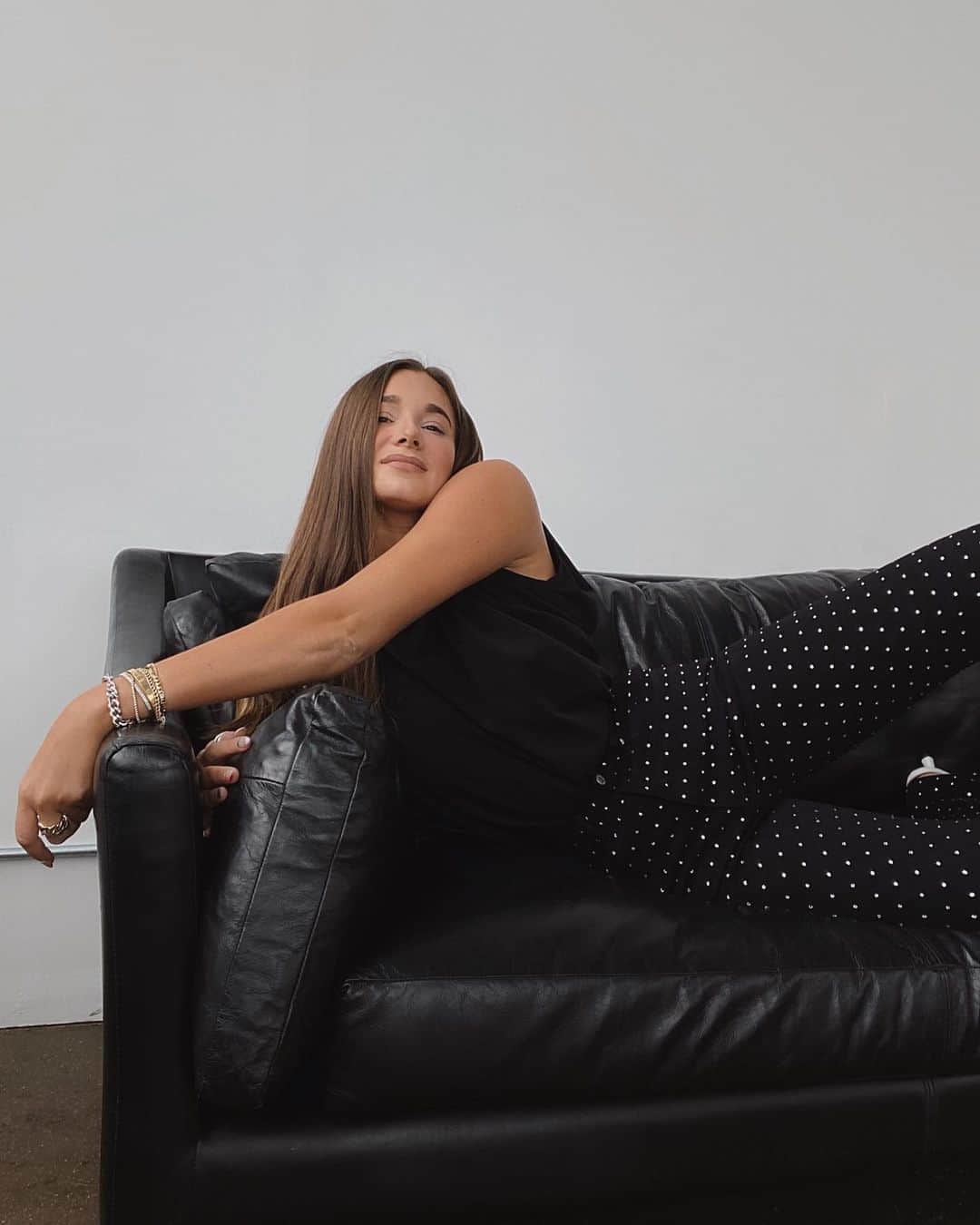 We Wore Whatのインスタグラム：「Do you guys remember your favorite crystal studded overalls from Holiday last year?! They were one of my favorites and will be back in this new collection and in a new style, the baby boot jean 🖤 dropping 11.09」