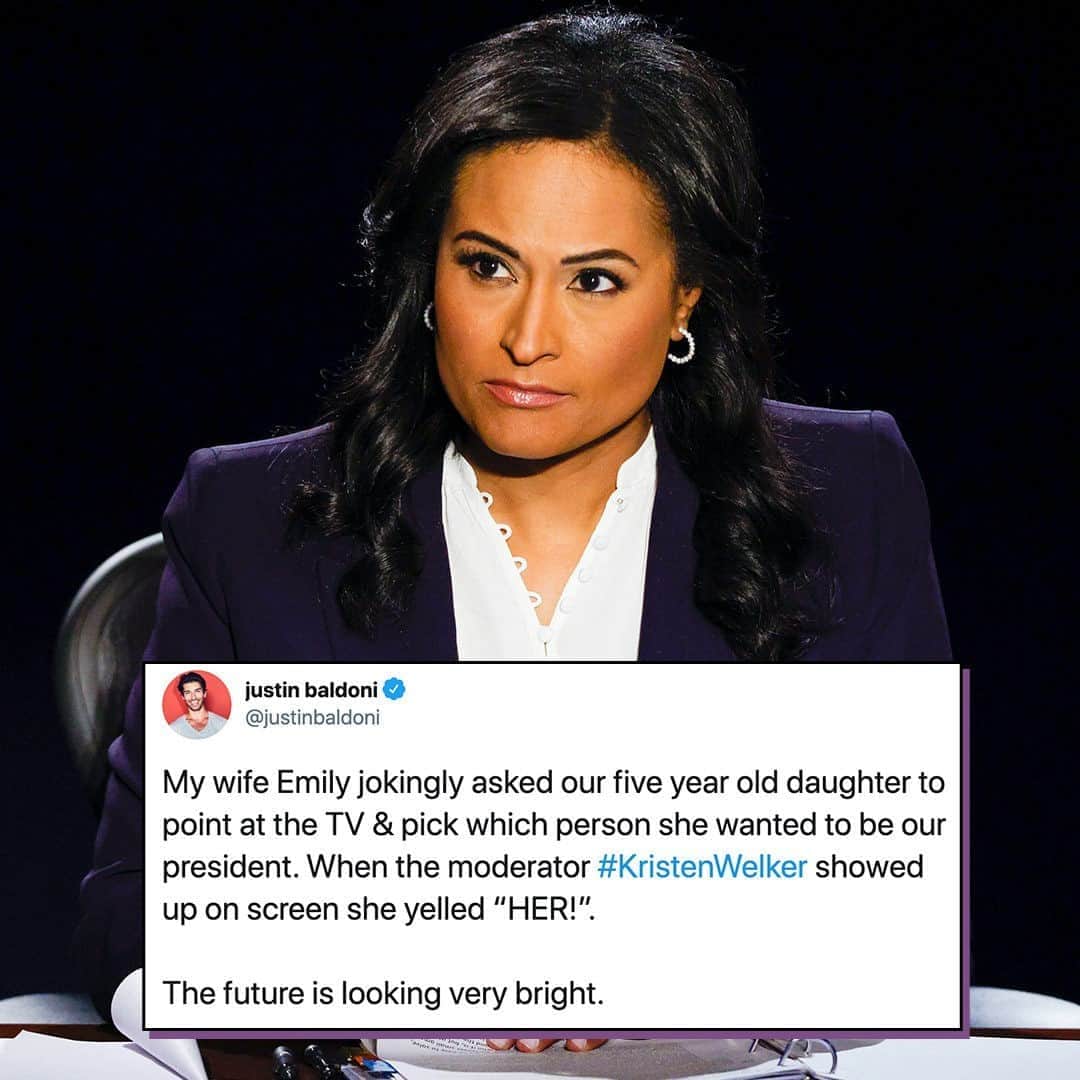 E! Onlineさんのインスタグラム写真 - (E! OnlineInstagram)「Kristen Welker, the first Black woman to moderate a presidential debate since Carole Simpson in 1992. The future is female. ❤️ (📷: Getty Images)」10月24日 3時00分 - enews