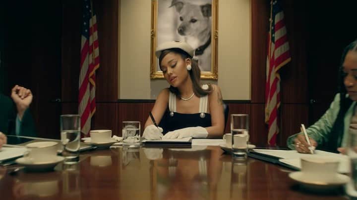 Alfredo Floresのインスタグラム：「my Toulouse portrait is cemented forever in the #positions video. an honor. thank you @arianagrande haha and sheeeesshhh what a cabinet 🔥 positions out nowww」