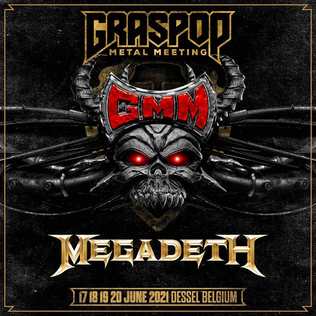 Megadethのインスタグラム：「Megadeth @graspopmetalmeeting 2021! Tickets on sale Monday, Oct 26. megadeth.com/tour #GMM21」