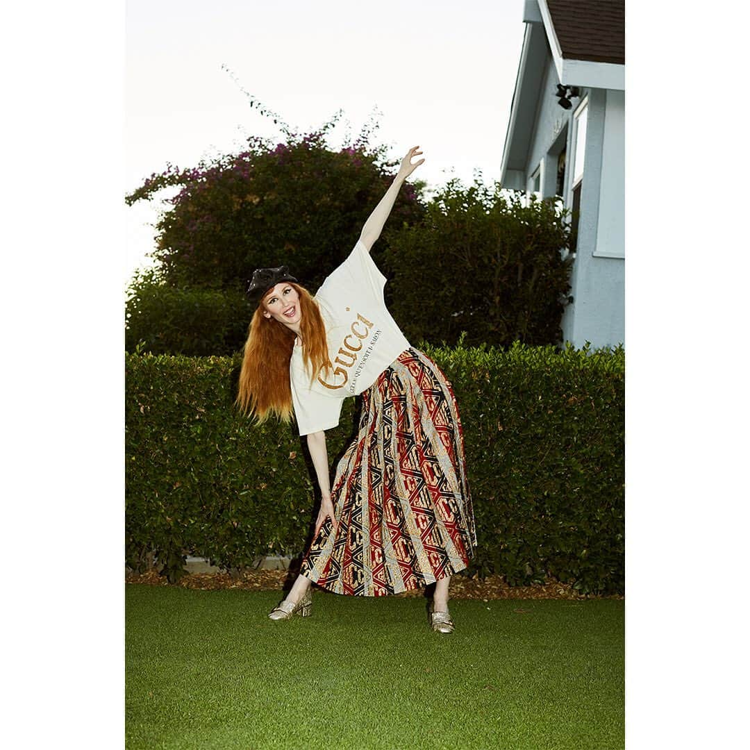 Faith Picozziのインスタグラム：「Gucci Park 2️⃣ 📸 @bretlemke 💄 @zarakaplanmakeup 💆‍♀️ @iamgabriellamancha 👗 @faithpicozzicreative @gucci @alessandro_michele 💥 #gucci #redhead #model #fashion #style」