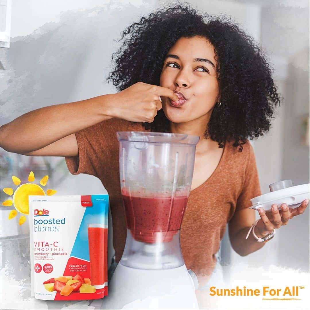 Dole Packaged Foods（ドール）のインスタグラム：「Can you Vita-C why we love Boosted Blends? Save time in your day with our all-in-one smoothie blends.」