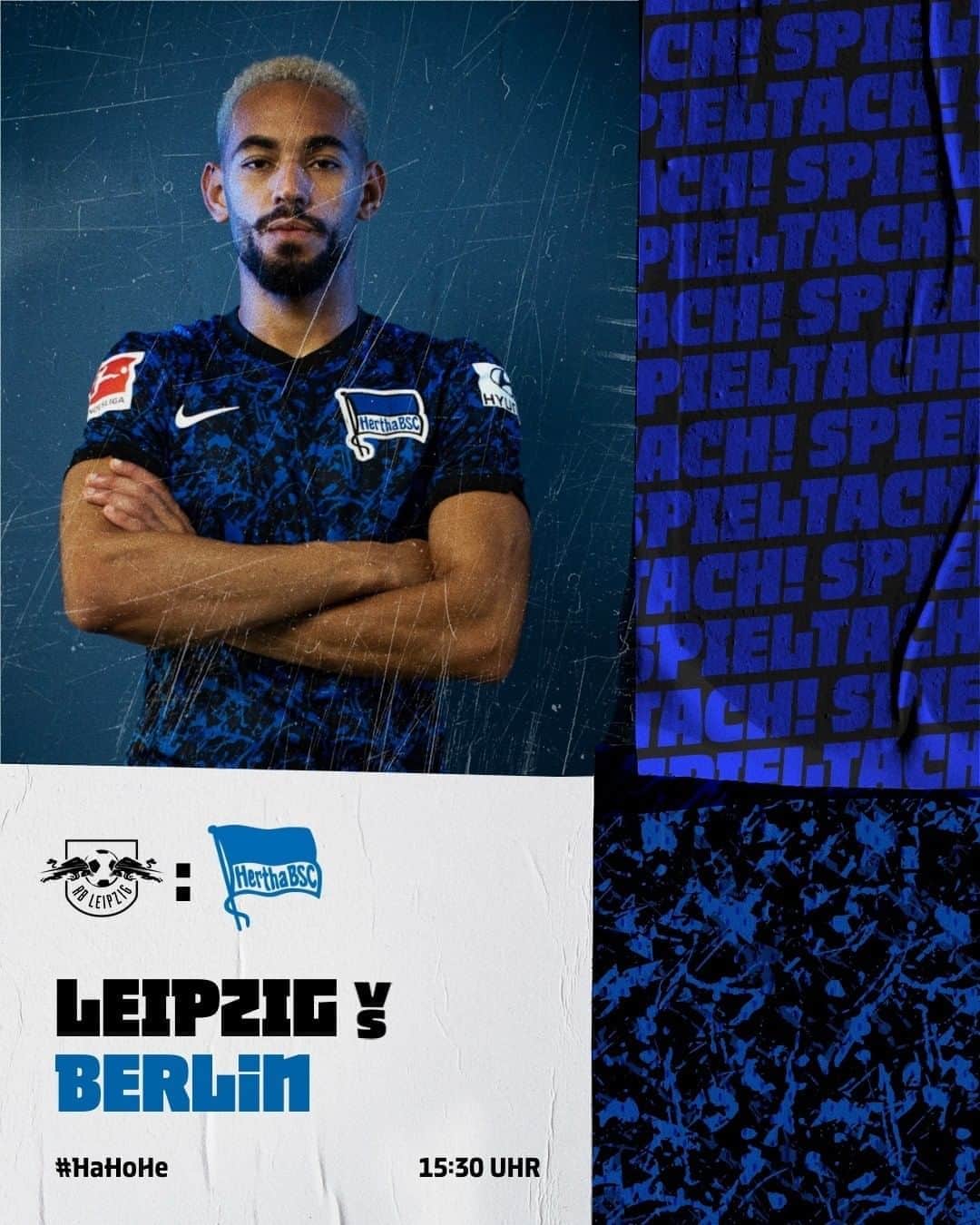ヘルタ・ベルリンのインスタグラム：「SPIELTACH! Alles geben 🆚 den Tabellenführer! 🤜🤛 . . #RBLBSC #spieltach #auswärtsspiel #berlin #leipzig #bundesliga #HaHoHe #herthabsc」