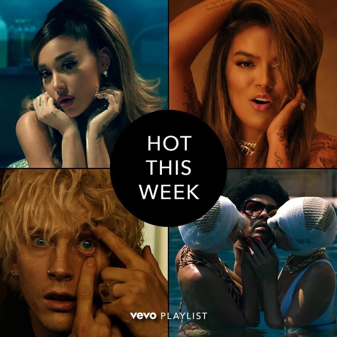 Vevoさんのインスタグラム写真 - (VevoInstagram)「We're heating things up with some sick videos from @arianagrande, @karolg, @machinegunkelly and @theweeknd. 🔥 See if your fav made the list on Hot This Week 👀 ⠀⠀⠀⠀⠀⠀⠀⠀⠀ ▶️[Link in bio] #ArianaGrande #KarolG #MachineGunKelly #TheWeeknd」10月24日 8時00分 - vevo