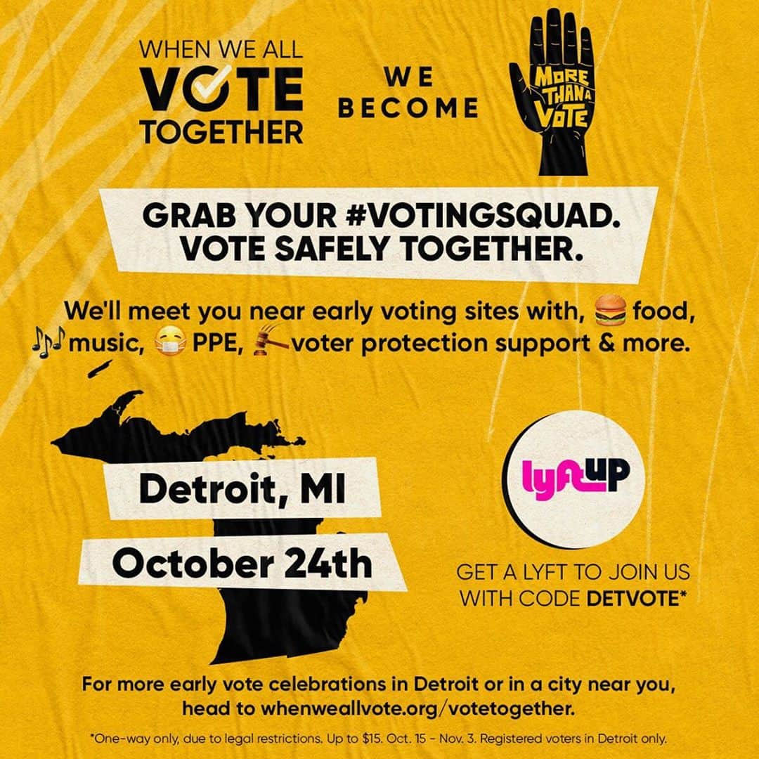 エミネムさんのインスタグラム写真 - (エミネムInstagram)「#DETROIT @WhenWeAllVote is making dropping off your ballot so easy tomorrow - free food, local dj’s and more at the ballot drop-off location at Henry Ford @DetroitPistons Performance arena!  Hit the link in bio for more info」10月24日 8時12分 - eminem