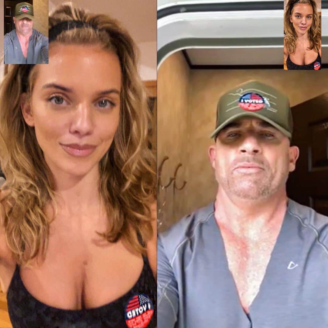 アナリン・マッコードのインスタグラム：「*when you’re 3,000 miles apart, but getting that #vote in together matters ❤️🤍💙 @dominicpurcell」