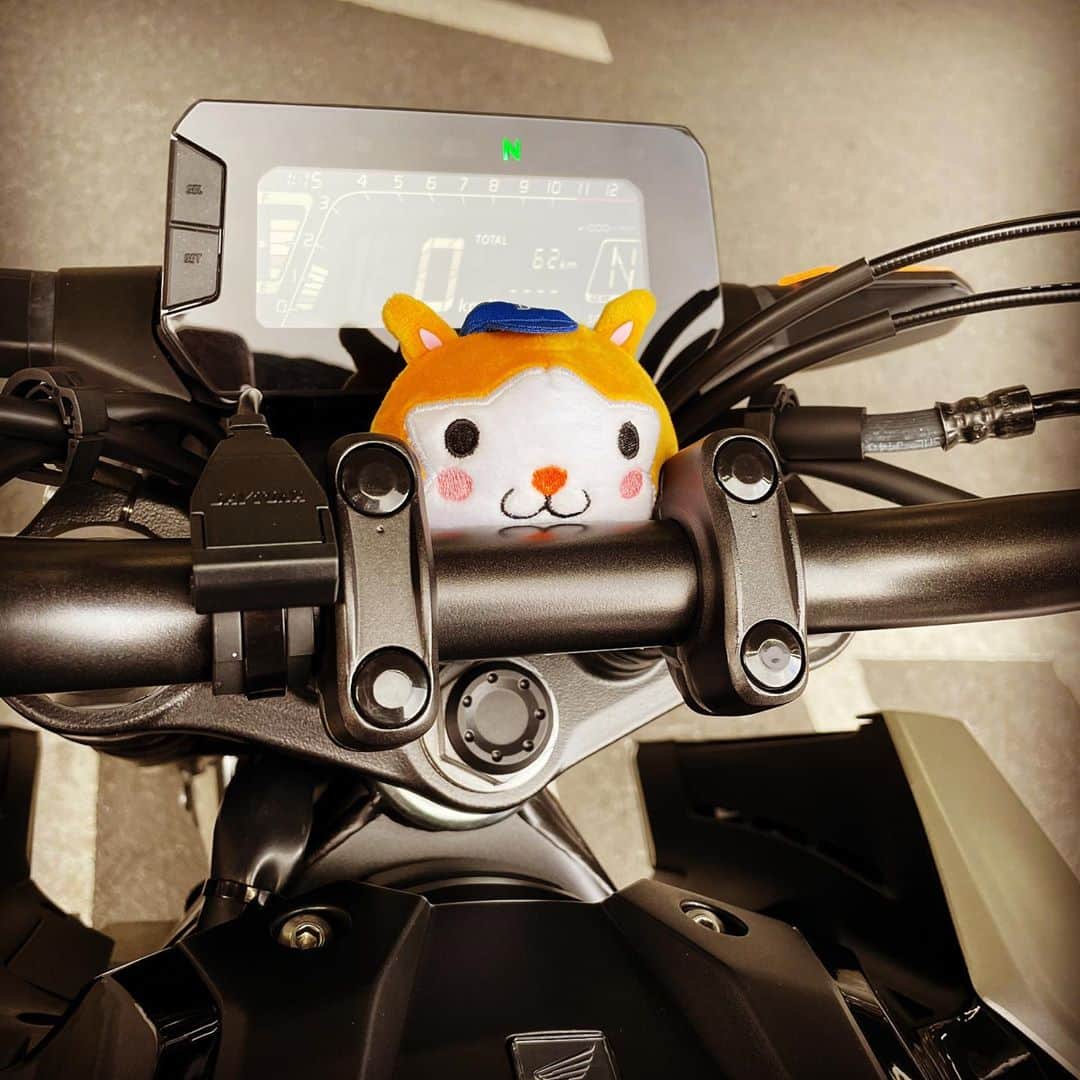小森高博のインスタグラム：「キーホルダーのスターマンを隙間に突っ込んだらかわいい〜🐹 #CB125R」