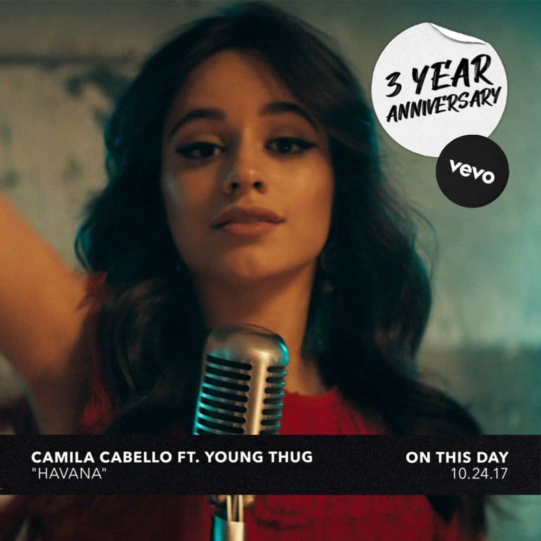 Vevoさんのインスタグラム写真 - (VevoInstagram)「3 years later we still have "Havana" stuck in our head 💭 Thanks for all the "ooo na nas" @Camila_Cabello, @thuggerthugger1 and @lelepons 🔊 ⠀⠀⠀⠀⠀⠀⠀⠀⠀ ▶️[Link in bio] #camilacabello #youngthug #lelepons」10月25日 1時00分 - vevo