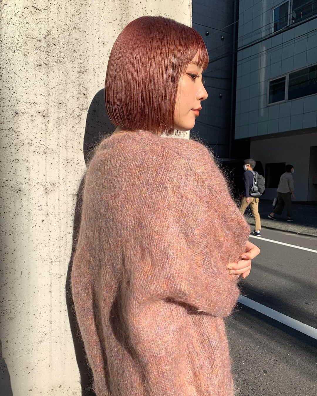 のインスタグラム：「カシスピンクにしました🍇♡ 前髪は結局伸ばせず☺️  @gala___official  @s_yokofujita」