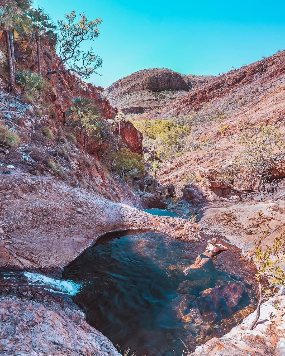 Australiaさんのインスタグラム写真 - (AustraliaInstagram)「From where you'd rather be today - floating in #SpringCreek in @visitkununurra, to be exact! 💦 According to @odyssey.australia, after “exploring the surrounding water holes in the area, #SpringCreek provided the best pool side views” and after seeing this photo, we’d have to agree! This #naturalspa is located about 3 hours’ drive from Kununurra town in #TheKimberley making it the perfect day trip for those visiting @australiasnorthwest. This spot is only accessible via 4WD track, however the offroad adventure is well worth the effort when you reach this stunning oasis of water that flows year-round. Tip: If you’re planning a visit, always check the signs and be #crocwise. #SeeAustralia #ThisisWA #WanderOutYonder #AustraliasNorthWest #thekimberleyaustralia #visitkununurra #holidayherethisyear」10月24日 19時00分 - australia