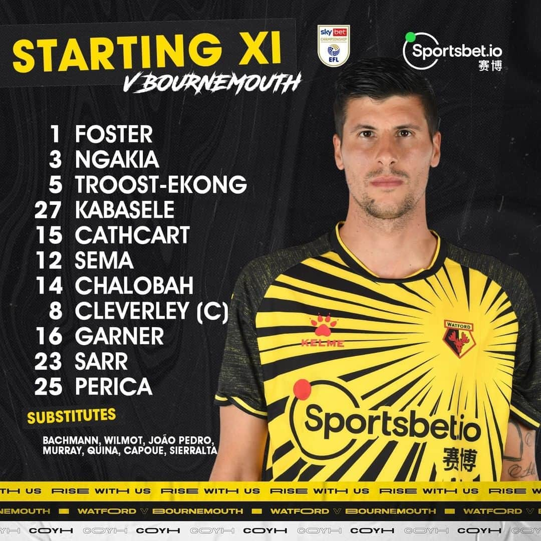 ワトフォードFCさんのインスタグラム写真 - (ワトフォードFCInstagram)「🚨 TEAM NEWS 🚨  #WATBOU」10月24日 19時30分 - watfordfcofficial