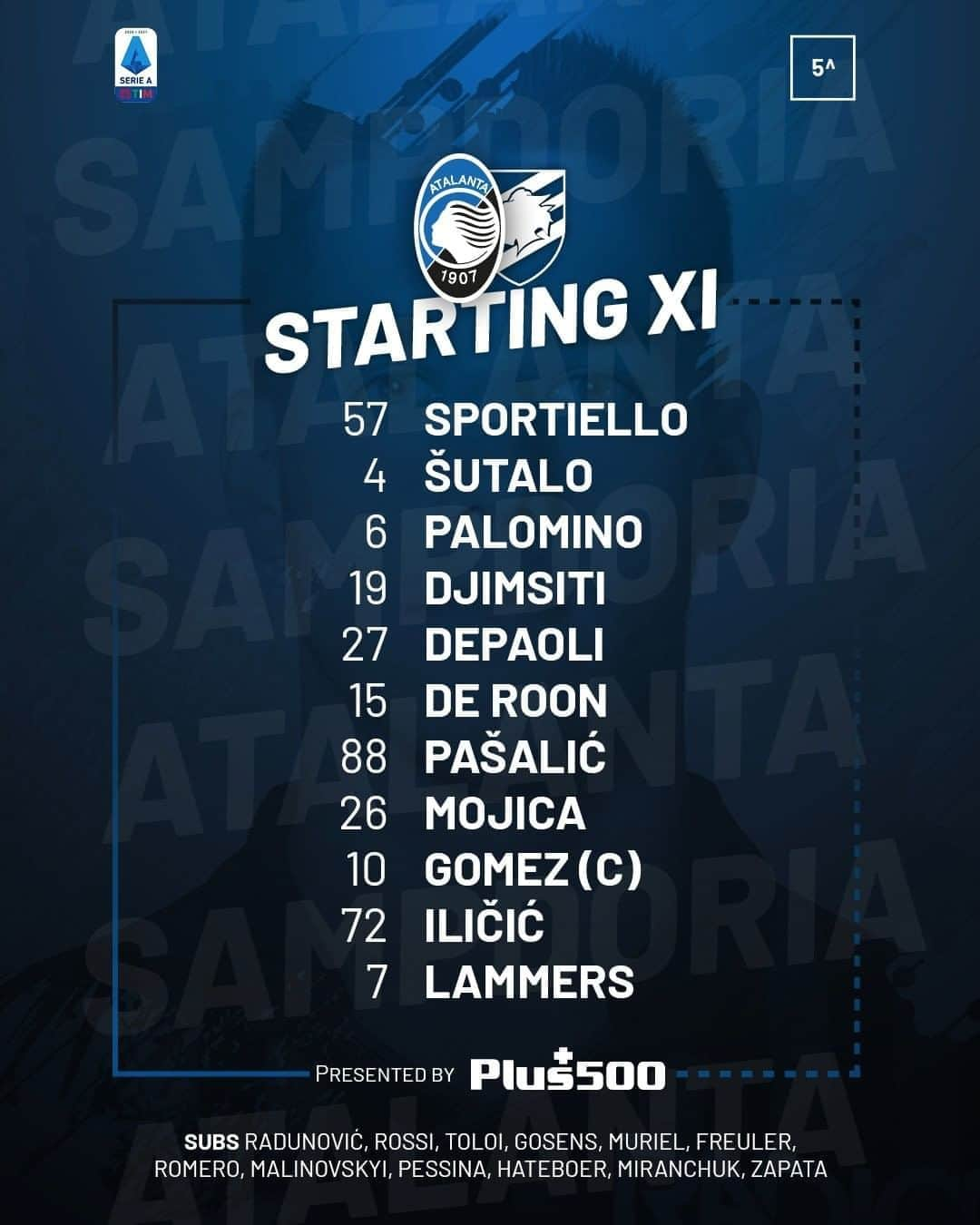 アタランタBCさんのインスタグラム写真 - (アタランタBCInstagram)「Esordio dal 1' per @johanmojica e @sam.lammers! ⚡️ I nostri 11! 👆 Here's our #StartingXI to face Sampdoria! 💪 ⠀ #AtalantaSamp #GoAtalantaGo ⚫️🔵 #Atalanta #BergAMO #ForzaAtalanta #SerieATIM」10月24日 21時15分 - atalantabc