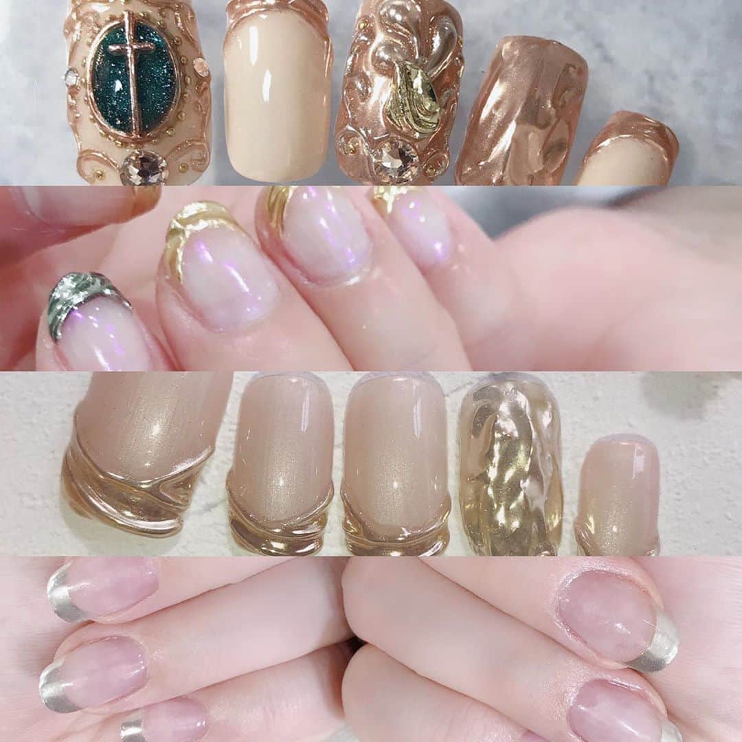 なかやまちえこのインスタグラム：「metallic nails✨⠀ ⠀ #nail #nails #nailart #ネイル #美甲 #ネイルアート  #japanesenailart #manucure #japanesenails #manicurist #gelnails #أظافر #네일아트 #미용 #vẽmóng #ngườiđẹp  #เพ้นท์เล็บ #искусствоногтя #artedeuñas #เพ้นท์เล็บเจล #ジェルネイルデザイン #ネイルデザイン #senikuku #nagelkunst  #ミラーネイル #mirrornails #メタリックネイル #metallicnails」