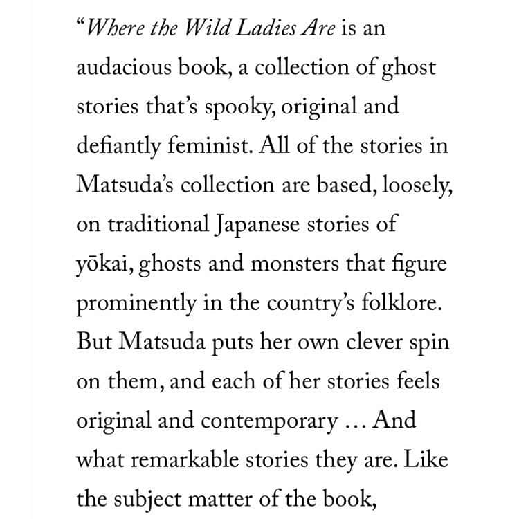 松田青子さんのインスタグラム写真 - (松田青子Instagram)「I still can’t believe this but WHERE THE WILD LADIES ARE got in first place in the best reviewed book of the week at @bookmarksreads👻 アメリカ版『おばちゃんたちのいるところ』が今週書評で最も高い評価を得た本ランキングの小説部門で1位になりました、びっくり😳 #wherethewildladiesare #softskullpress」10月24日 21時23分 - matsudaoko