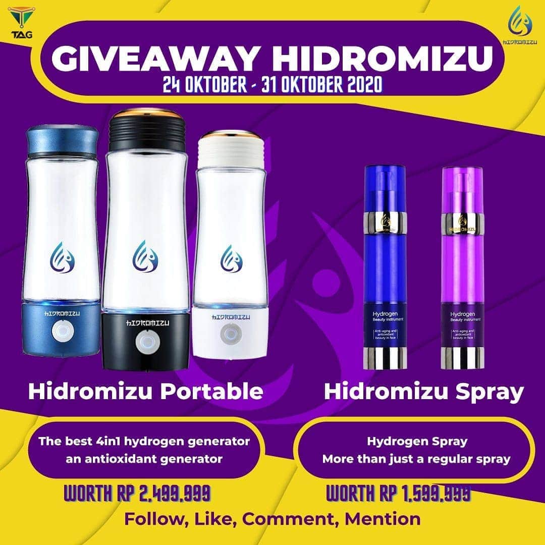 デビー・スサントのインスタグラム：「SUPER GIVEAWAY ALERT!!  Nah giveaway kali ini spesial banget, karena aku sendiri juga sudah merasakan manfaat dari air hidrogen loh baik untuk kesehatan maupun kecantikan  Dan kali ini ada giveaway spesial dari @hidromizu berupa 1 unit Hidromizu senilai Rp 2,499,999 untuk 1 orang pemenang dan 1 unit Hidromizu Spray senilai Rp 1,599,999 untuk 1 orang pemenang  Giveaway ini akan berlangsung dari tanggal 24 Oktober - 31 Oktober 2020 dan pengumuman pemenang akan dilakukan melalui IG @hidromizu dan @debbysusanto  Caranya gampang banget: 1. Follow @debbysusanto dan juga @hidromizu 2. Like dan comment serta alasan mengapa kamu perlu hidup sehat dan cantik 3. Repost di story kamu dan sertakan #hidromizugiveaway 4. Tag 5 teman kamu  Pemenang akan di pilih langsung oleh team dari @hidromizu dan dihubungi secara langsung  Ongkir ditanggung pemenang  Informasi lebih lanjut mengenai produk dapat mengunjungi https://bit.ly/3kq7WZh dan dapatkan diskon tambahan dengan kode promo TAG_DEBBY  Good Luck  #ingatairhidrogeningathidromizu#hidromizu#tomisui.id#airhidrogen#hidrogenmolekular」