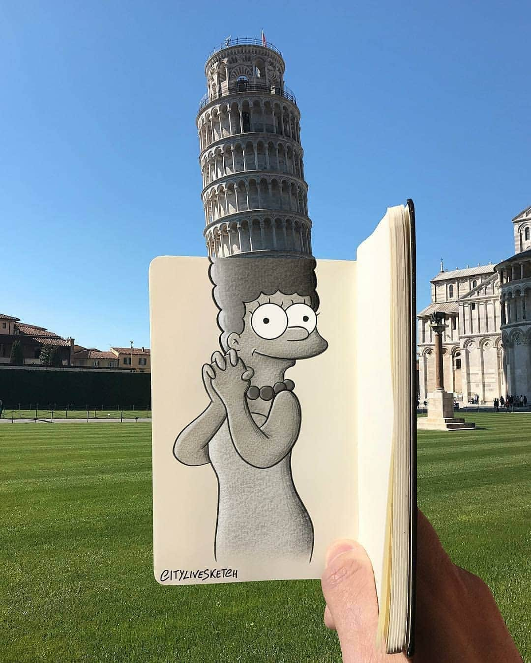 Padgramさんのインスタグラム写真 - (PadgramInstagram)「Leaning Tower ❤ Pisa Italy  Congrats @citylivesketch   The leaning hairstyle of Marge Simpson 💇🏻‍♀️   #pgdaily #pgstar#pgcounty #leaningtowerofpisa #planetgo#planet #planetearth #amazing #awesome #italy🇮🇹」10月24日 21時56分 - planet.go