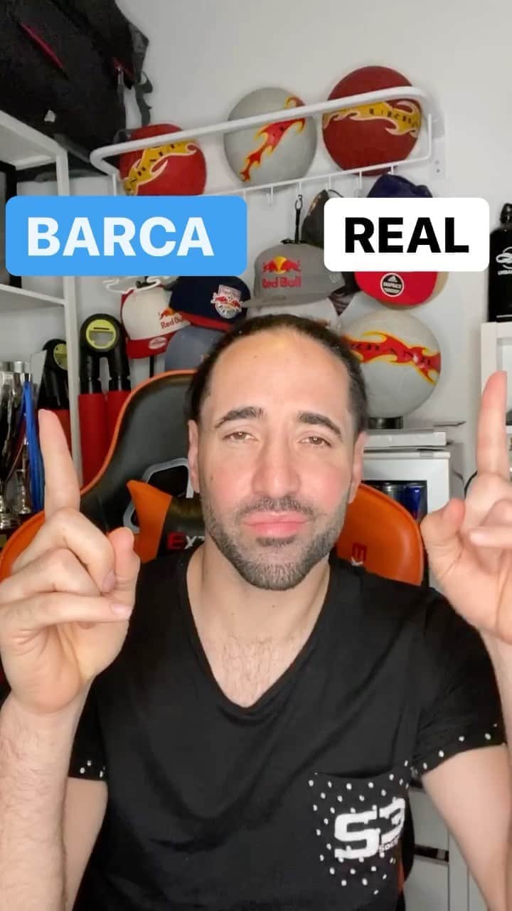 ショーン・ガルニエのインスタグラム：「BARCA OU RÉAL ? ⬇️⬇️⬇️ #elclassico #barca #real」