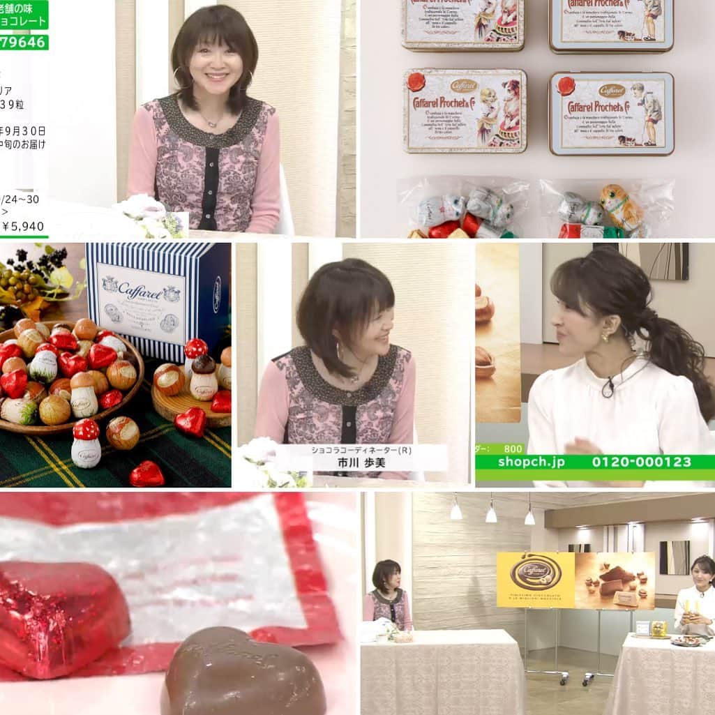 市川歩美のインスタグラム：「ショップチャンネルの生放送でチョコレートの解説をしましたよー  カファレル、相変わらず、とてつもない人気でびっくり🥰  ほんと私、きのこ、好き（猫ちゃんも同じ味です）🍄  キャストはチョコレート好きな青戸さん。楽しかったです😀  #ilovechocolate  #chocolat #chocolatelovers  #chocolate #チョコレート #チョコレート大好き #チョコレート好き #ショコラ #チョコレート好きと繋がりたい #チョコレート　#カファレル #ショップチャンネル」