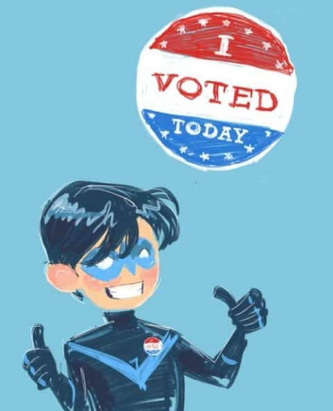 Tumblrさんのインスタグラム写真 - (TumblrInstagram)「Whose got two thumbs and participated in democracy? It's #VoteEarlyDay! Go exercise those rights 👍⁠ #tumblrstaffpicks: #pentapoda⁠ #politics #election #nightwing」10月25日 0時30分 - tumblr