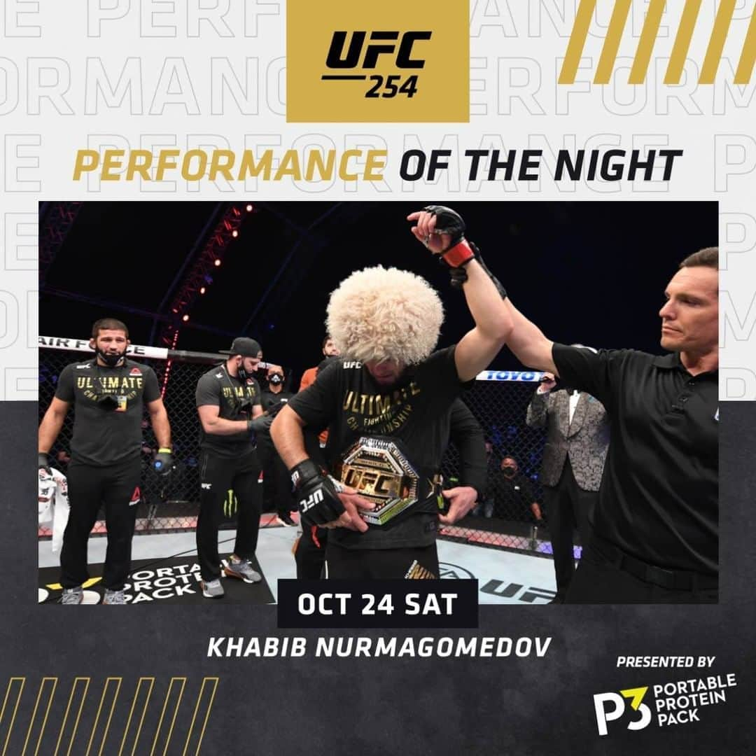 UFCさんのインスタグラム写真 - (UFCInstagram)「Memorable showings today! 👏 @Khabib_Nurmagomedov & @Ankalaev_Magomed earned the performance bonuses.  [ #UFC254 #InAbuDhabi @VisitAbuDhabi ]」10月25日 11時01分 - ufc