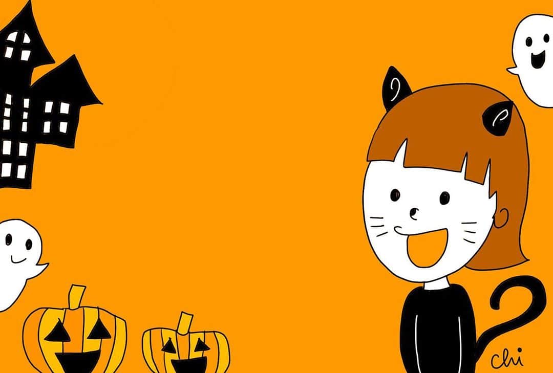 のインスタグラム：「礼状用にハロウィーンのイラストを描きました🎃お手紙だけでも良いのですが、わたしはよくイラストを描いて、メッセージを書き、それを先方に渡したりします。余裕が無くなるとなかなか毎回は出来ないんですけどね💦 #海保知里 #海保知里イラスト」