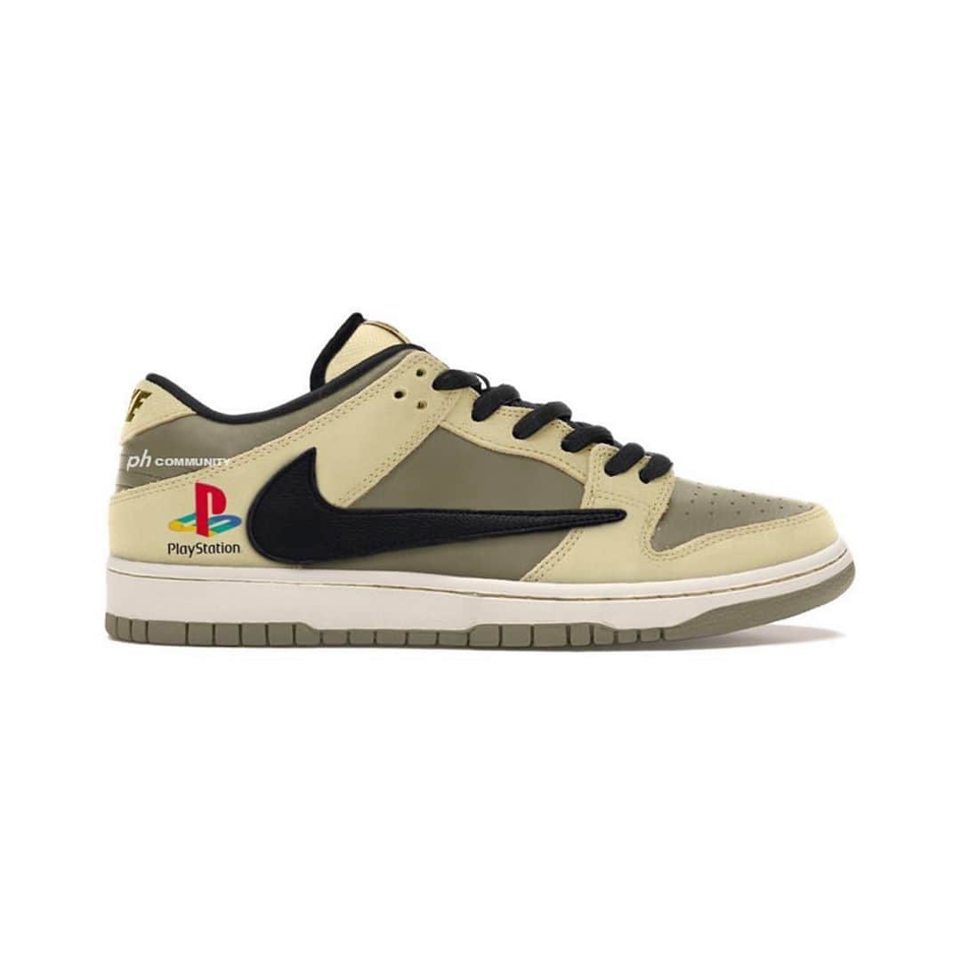 Nice Kicksさんのインスタグラム写真 - (Nice KicksInstagram)「A color reconstruction of what the Travis Scott x PlayStation x Nike Dunk collab will most likely look like. Thoughts? (via @ph__community)」10月25日 3時49分 - nicekicks