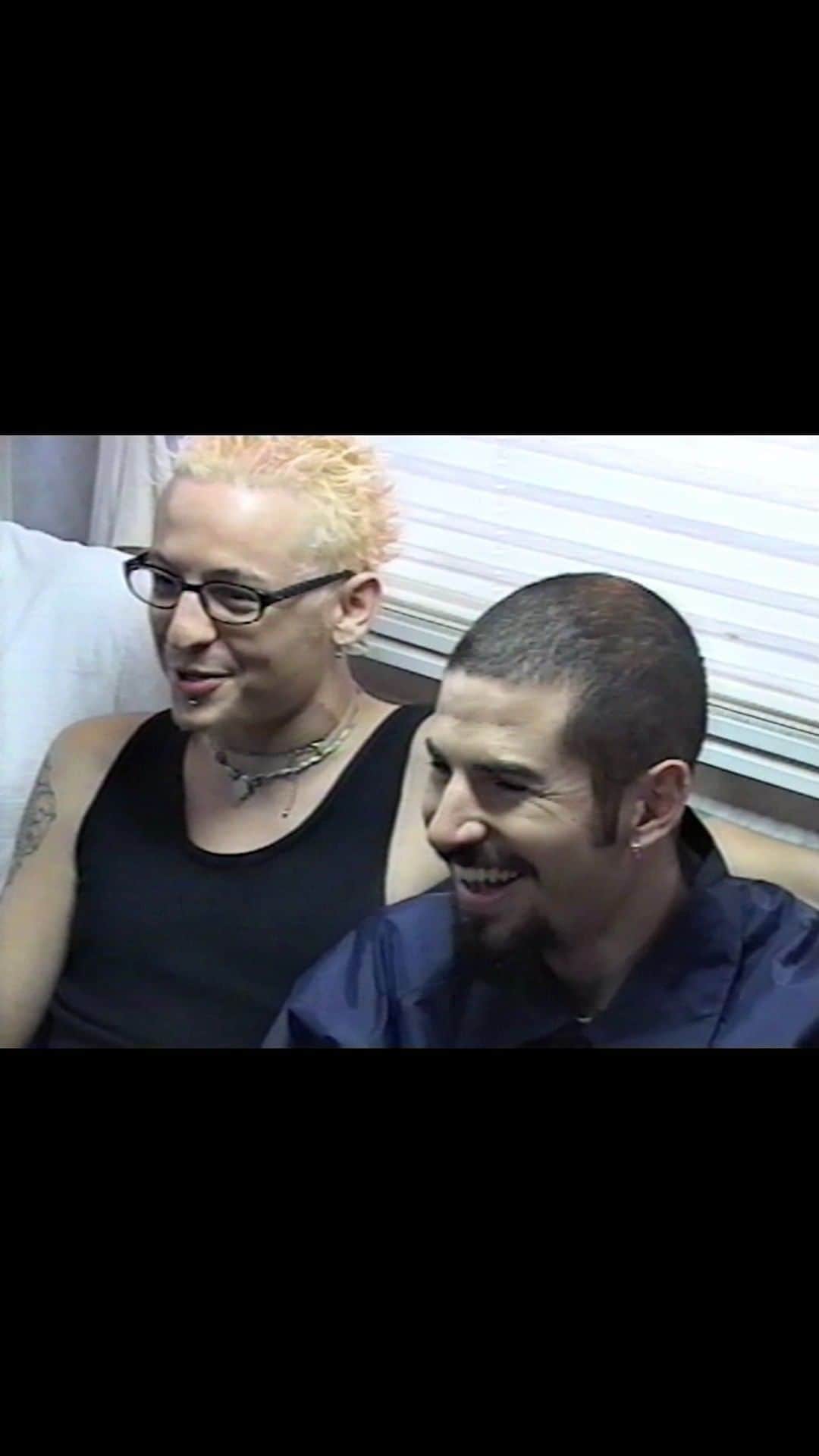 リンキン・パークのインスタグラム：「As we continue the #HybridTheory20 celebration, we wanted to share this recently uncovered never before seen footage from the making of the One Step Closer video.」