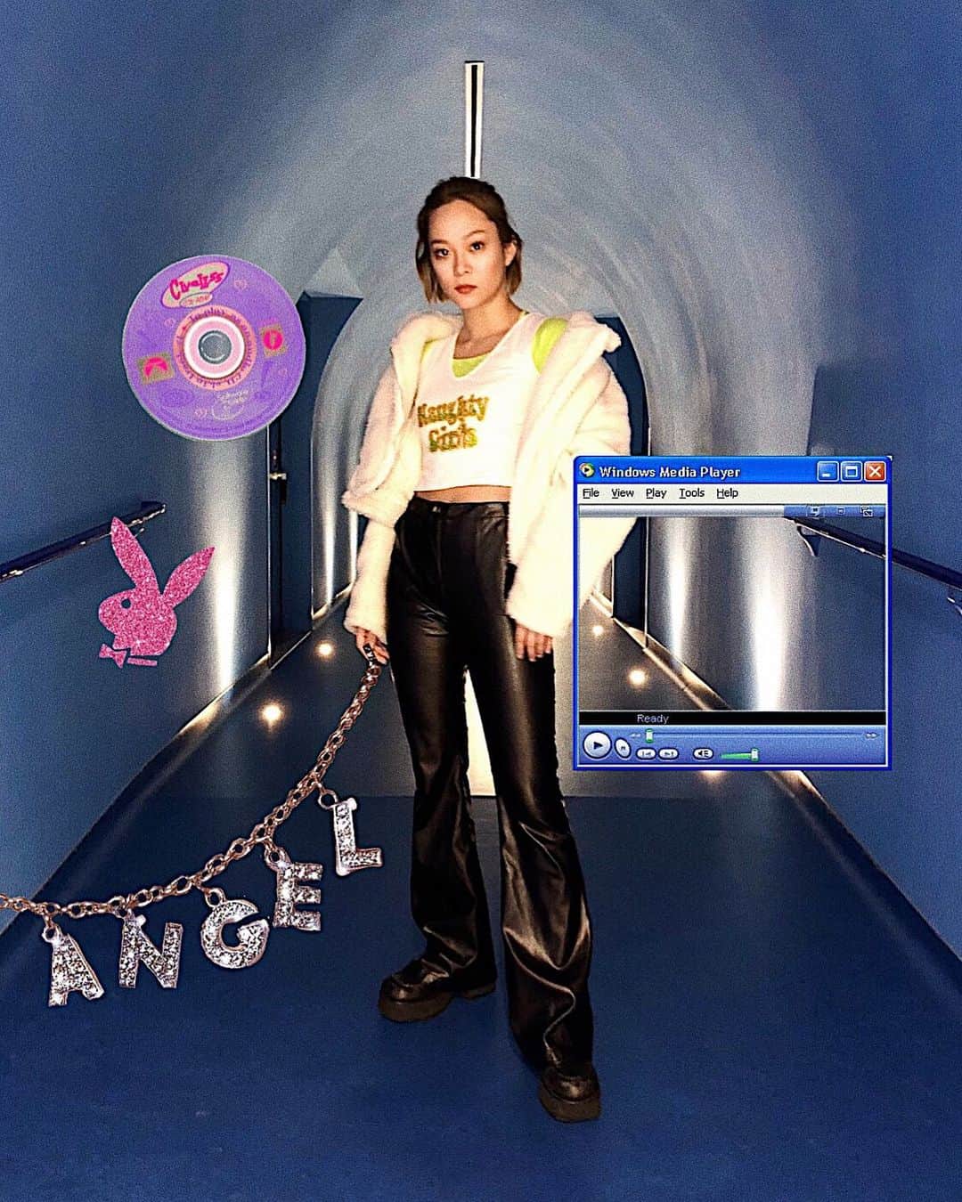 Yup’inのインスタグラム：「🔙to 2000s. この秋のお気にアイテムはレザーのフレアパンツ👖 #2000sfashion #y2k #y2kstyle #00s」