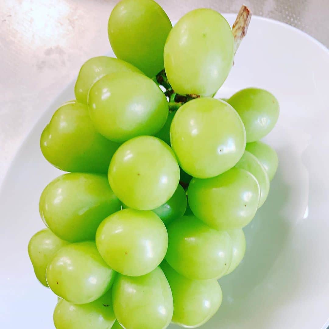 椿隆之のインスタグラム：「毎日食べたい！！　  大好き過ぎる〜！  #シャインマスカット  #フルーツ」