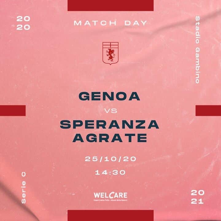 ジェノアCFCさんのインスタグラム写真 - (ジェノアCFCInstagram)「📌 Domenica 25 ottobre ⚽️ Genoa 🆚 Speranza Agrate 🏆 Serie C Femminile ⏰ Ore 14:30 🏟 Stadio Gambino (Arenzano)  👊 Forza, ragazze!  🔴🔵 #ForzaGenoa」10月25日 17時42分 - genoacfc