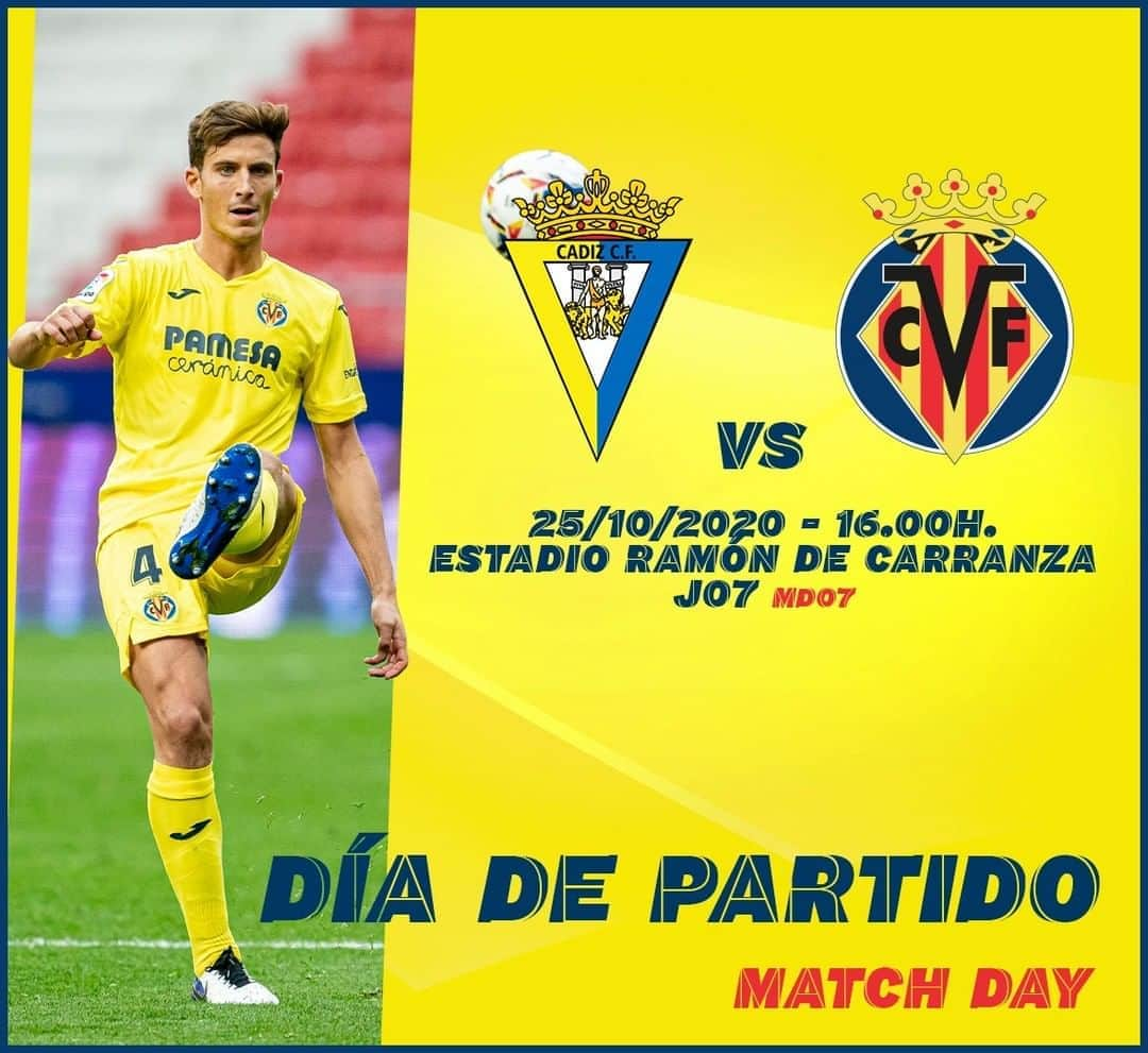 ビジャレアルCFさんのインスタグラム写真 - (ビジャレアルCFInstagram)「¡DÍA DE PARTIDO 🤩!  🆚 ⁦@cadizclubdefutbol ⌚ 16.00 horas 🏟 Estadio Ramón de Carranza 🗓️ Jornada 7 🏆 @laliga  📱 #CádizVillarreal   #futbol #foottball #soccer #laliga」10月25日 18時00分 - villarrealcf