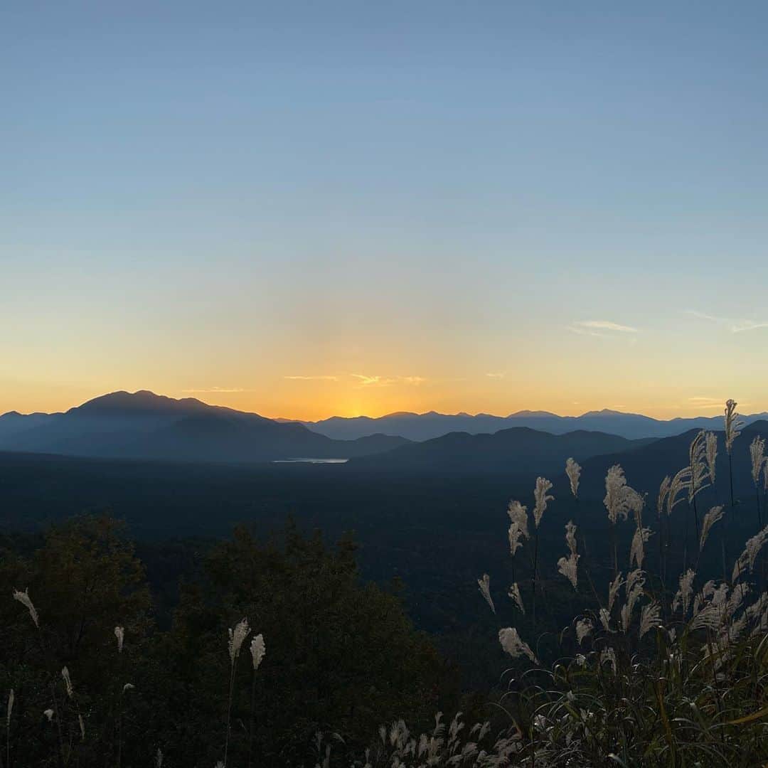 岡田美里さんのインスタグラム写真 - (岡田美里Instagram)「和子ちゃんとクック🐕と三湖台に行って夕陽が沈むまでのんびりしました。 歩いてしか行かれないところにこそ絶景が。」10月25日 18時33分 - millieokada