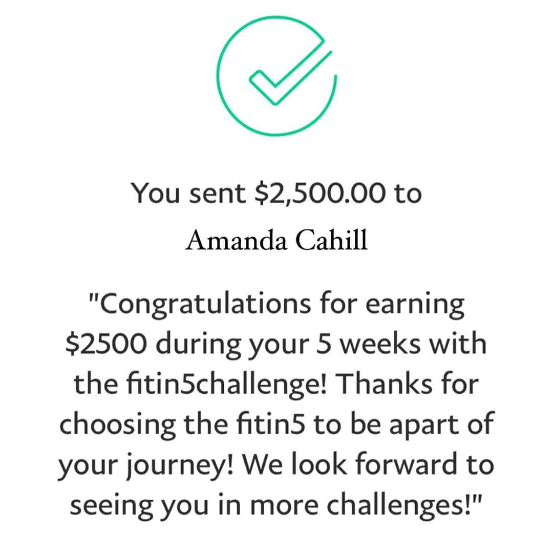 Paige Hathawayさんのインスタグラム写真 - (Paige HathawayInstagram)「Congratulations to Amanda for earning $2,500 while using my @fitin5challenge. I’m beyond thankful for choosing me and my platform to help you with your fitness journey. I’m so proud! 👏🏼  Amanda said for the past two year she struggled with gaining / losing the same 10lbs and she finally hit a point where she knew it was time to make a change. She said from day one, she was blown away by the level of involvement from myself and my #Fitin5 team. From the customized meal plan, personalized workouts and support from myself and others in the #Fitin5challenge community... She knew this program would be the one to deliver the change she was looking for. Yes, weight loss was her initial goal (and proud to say She LOST 15 POUNDS!!), but gaining back Amanda’s confidence and her love for working out is the greatest impact from this challenge. Amanda says when she looks at her photos she’s still in awe of the transformation 😌 and feels so thankful to have been part of this challenge. She also said “Thank you, Paige and the Fit in 5 Team for all the help and guidance. I couldn’t have done it without you!!” - Amanda @amandacahill__  Group 2 starts in one week from today and is already half way full. Use code PAIGE30 for $30 OFF your challenge entry at checkout! @fitin5challenge」10月26日 5時04分 - paigehathaway