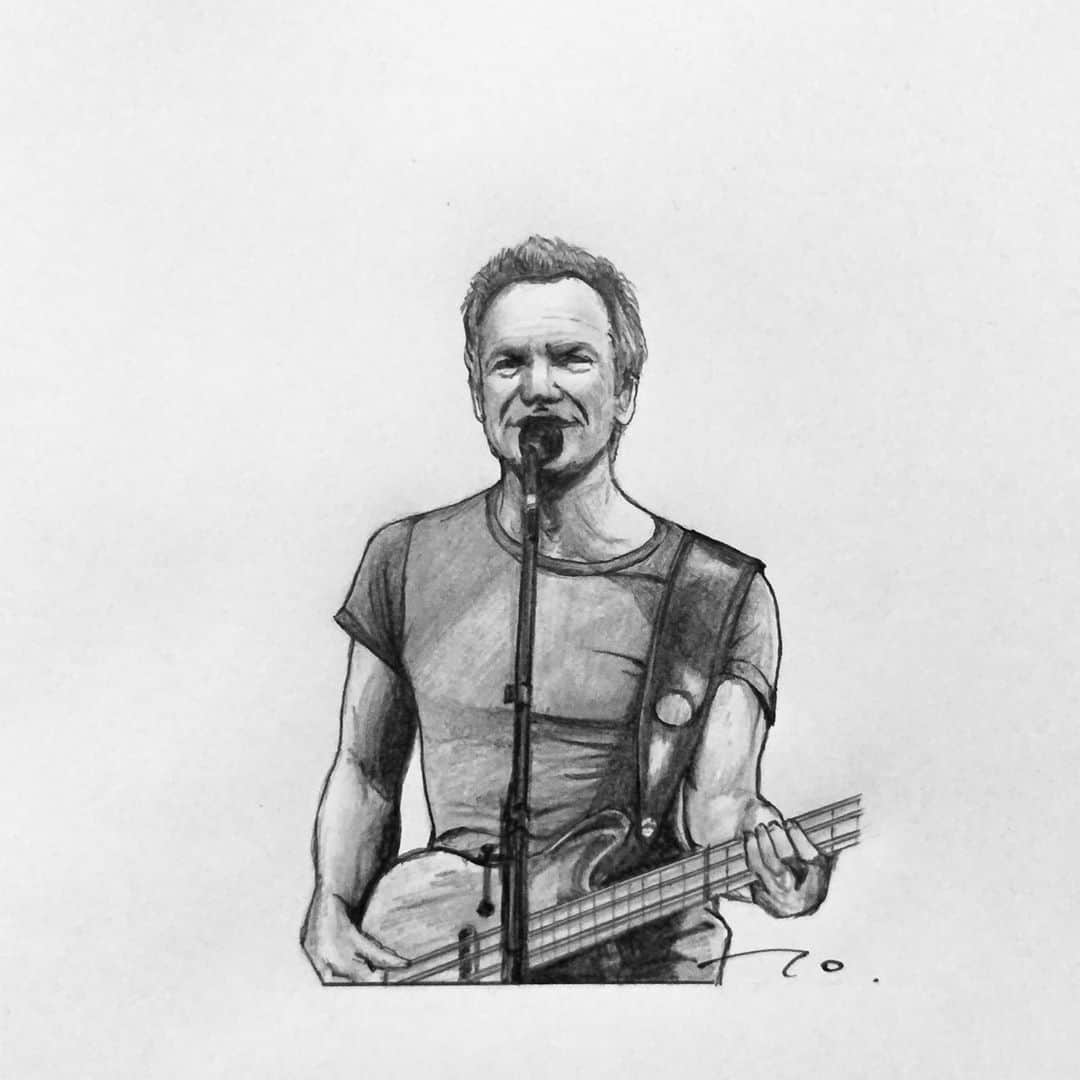 逢坂庵さんのインスタグラム写真 - (逢坂庵Instagram)「sketch1026 ・ ・ #pencilart #portrait #portraitsketch #illustration #illustagram #monochrome #musician #sting #thepolice #鉛筆画 #人物画 #素描 #イラスト #イラストグラム #モノクロイラスト #スティング #ザポリス」10月26日 5時34分 - ohzaka_an