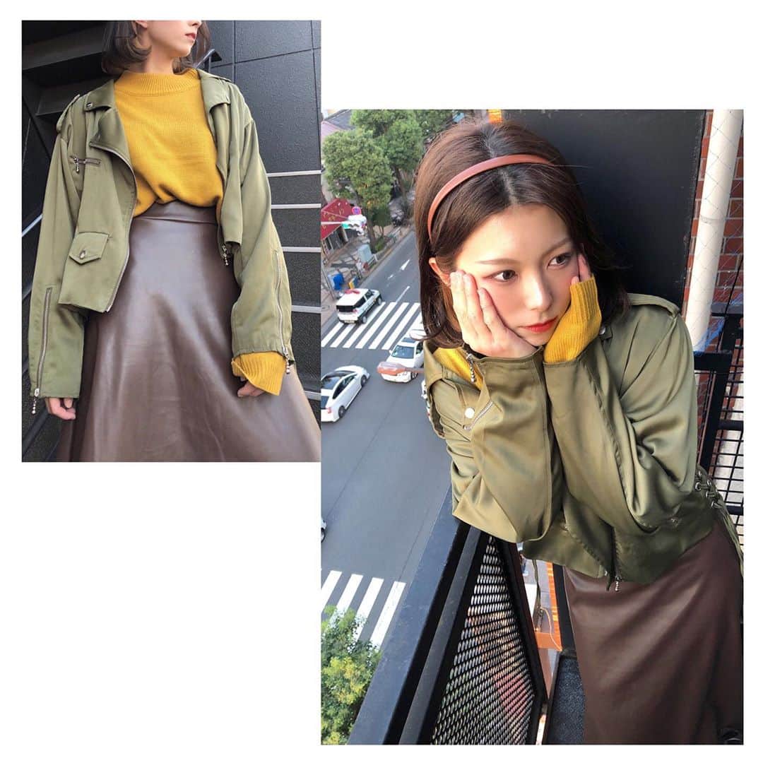 森脇加奈子のインスタグラム：「🌰  秋コーデ！ 色合いが栗と言われた笑 秋テーマでコーディネートしたのでそれで正解🥺笑  髪は内巻きにするのが最近のブームです それとカチューシャ集めにハマってます #grl #きゃなこーで #謎のタグつくってもうた続かなかったら消す笑」