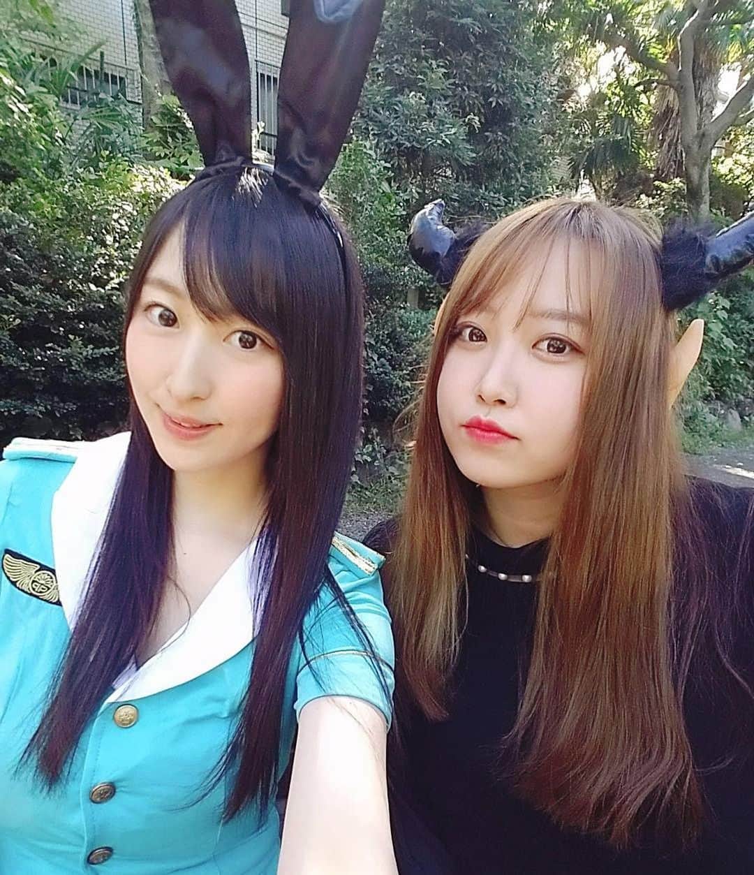 伊波まりやのインスタグラム：「同じ事務所のさやさんと撮影会でした！！ 楽しかった☺️ . 外だから控えめだけど悪魔のかっこ😈😈 . . . #コスプレ #ハロウィン #悪魔 #cosplay #demon #halloween  #グラドル自画撮り部 #グラビア #グラビアアイドル #グラドル #ビキニ #水着 #モノキニ #撮影会 #ポートレート #撮影 #セルカ #自撮り #selfie #followme #japanesegirl  #kawaii #셀카 #셀스타그램 #셀피 #gravure #asiangirls」